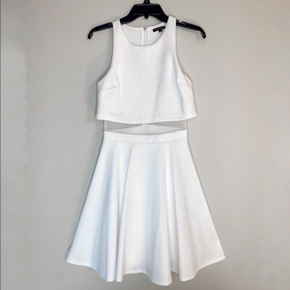 City Triangles White Sparkly Junior Party Dress